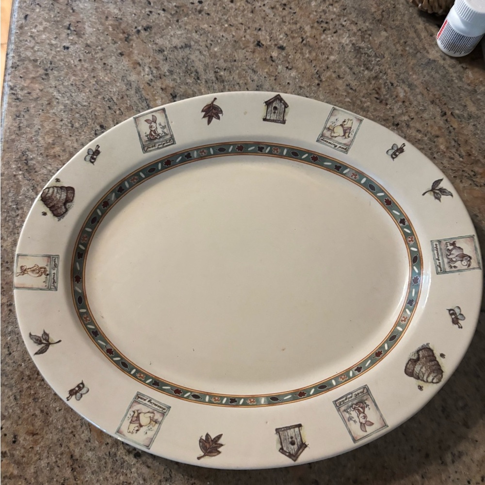 Disney Cream and Brown Stoneware Serveware Platter